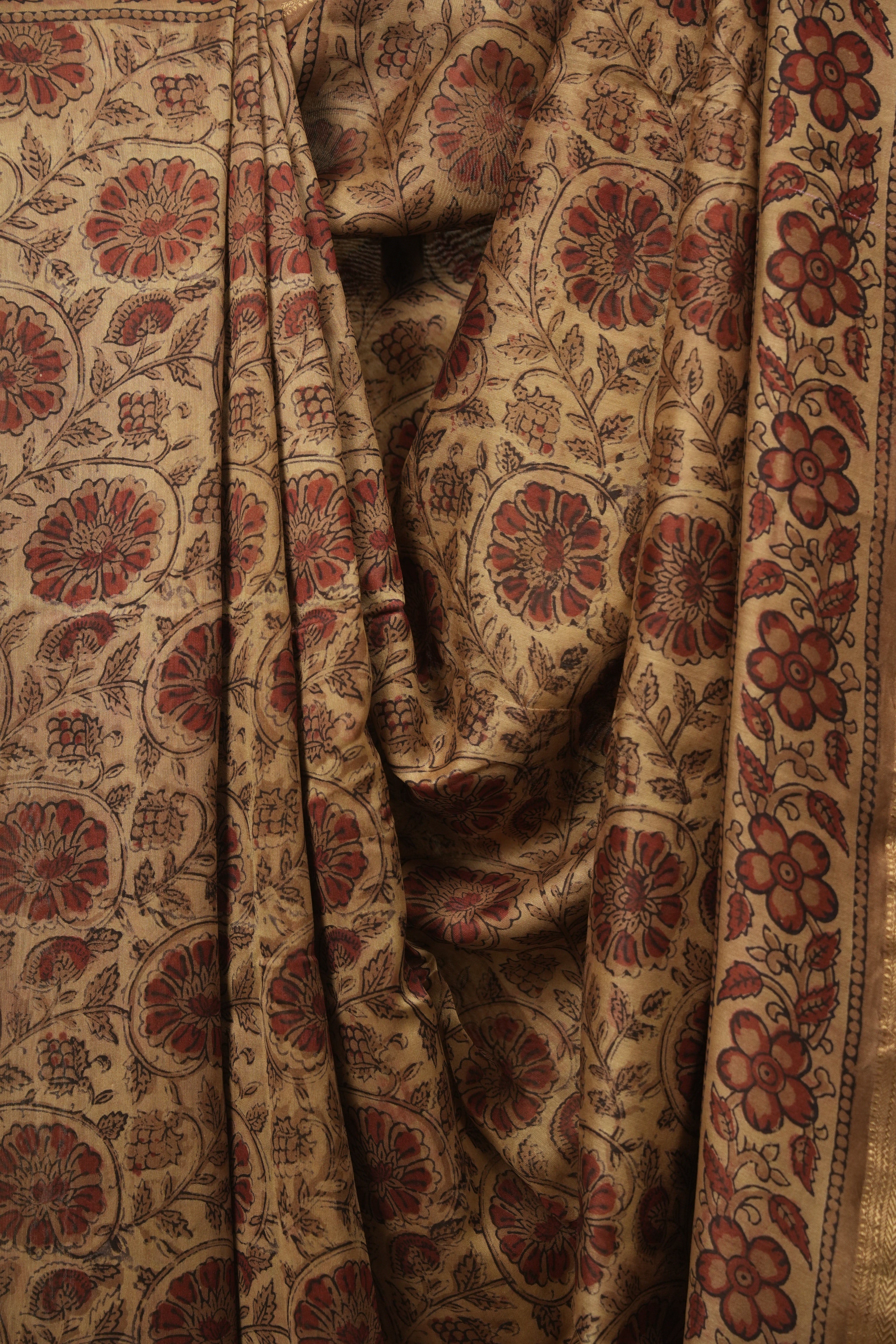 Beige HBP Cotton Silk Saree With Maheshwari Border - SRBCSS1806