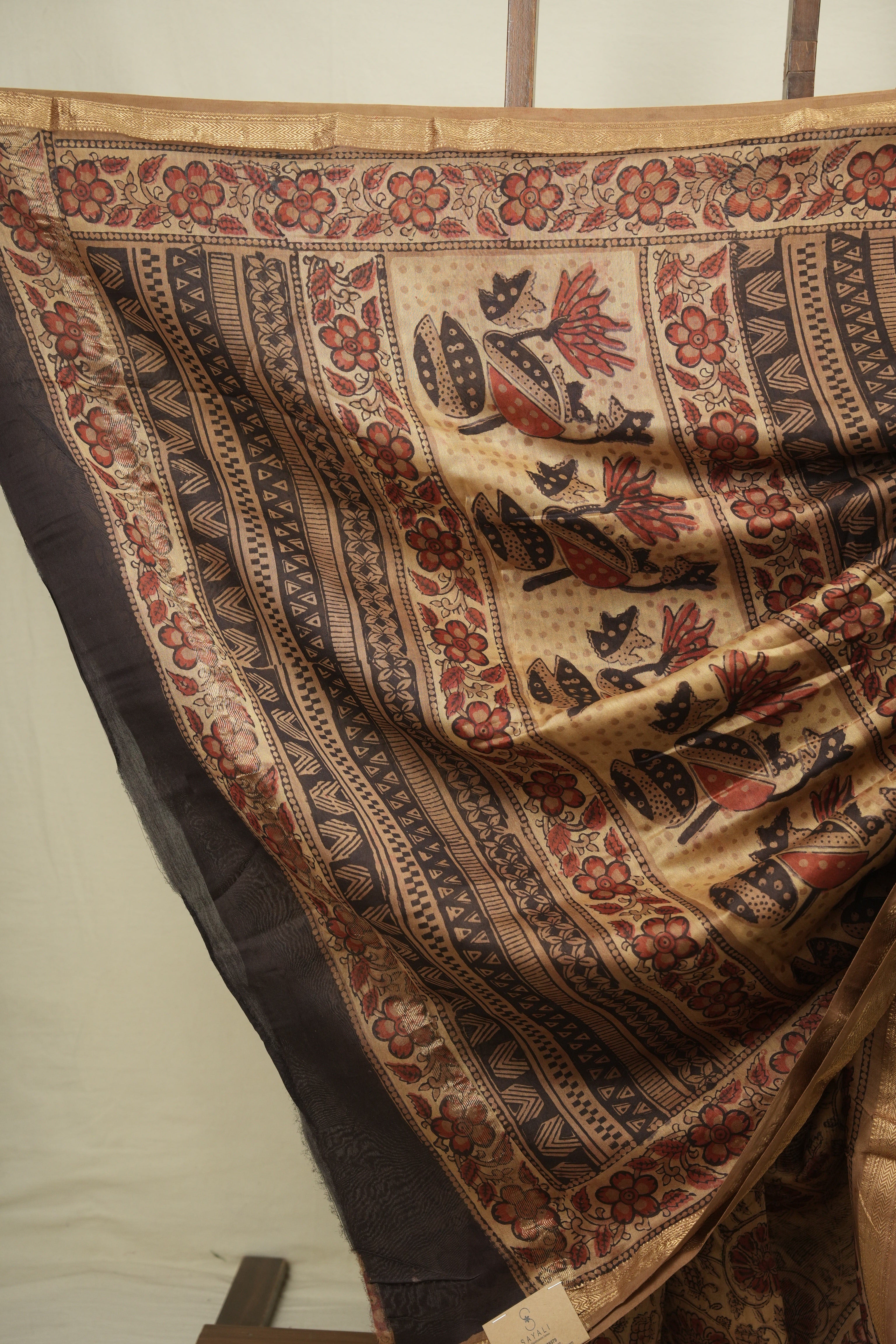 Beige HBP Cotton Silk Saree With Maheshwari Border - SRBCSS1806