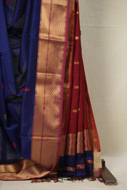 Royal Blue Maheshwari Saree - SRRBMS917