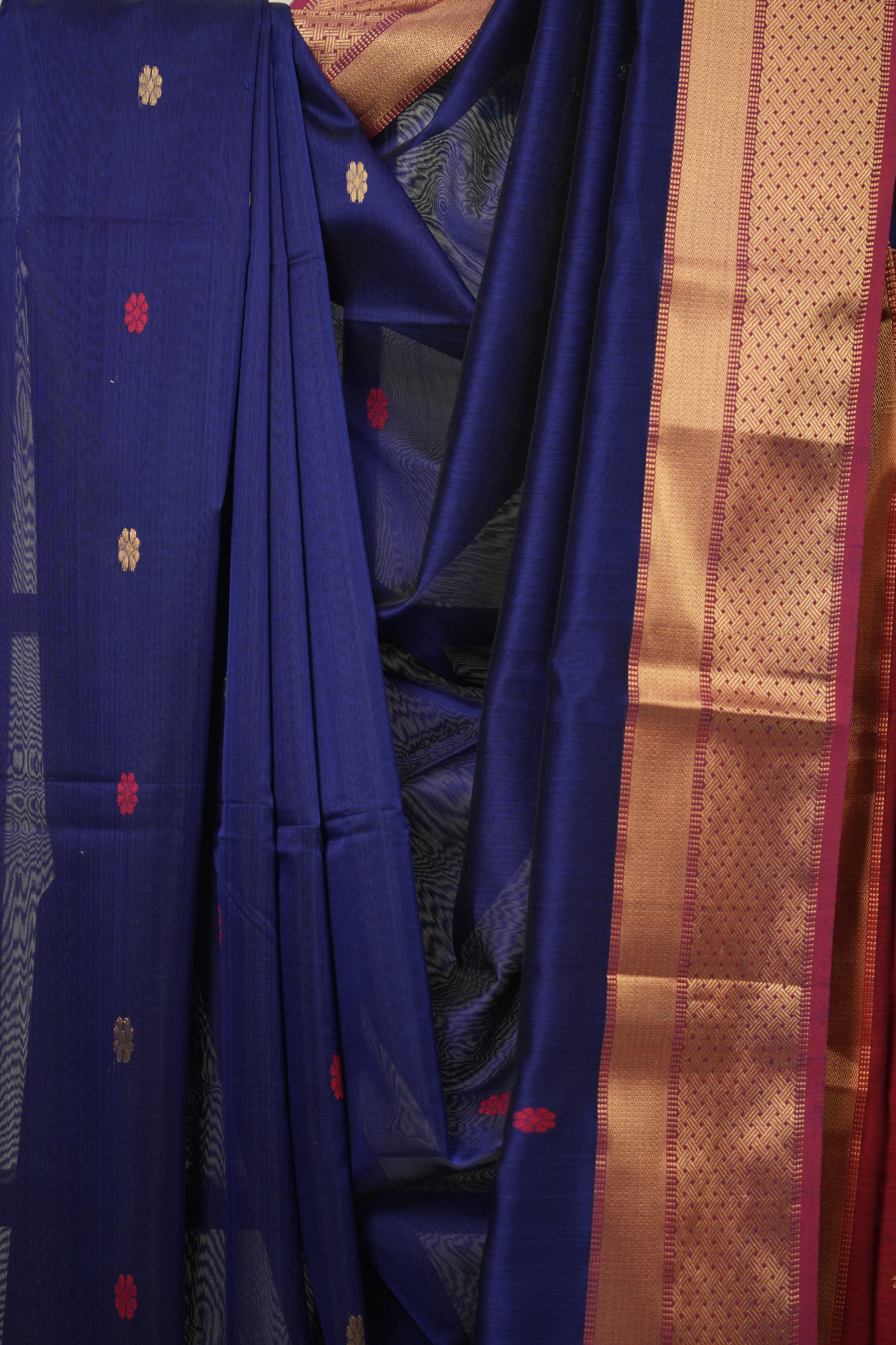 Royal Blue Maheshwari Saree - SRRBMS917
