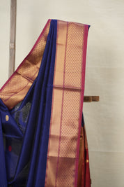 Royal Blue Maheshwari Saree - SRRBMS917