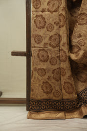 Beige HBP Cotton Silk Saree With Maheshwari Border - SRBCSS1807