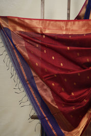 Royal Blue Maheshwari Saree - SRRBMS917