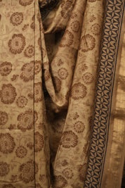Beige HBP Cotton Silk Saree With Maheshwari Border - SRBCSS1807