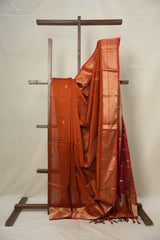 Rust Orange Maheshwari Saree - SRROMS918