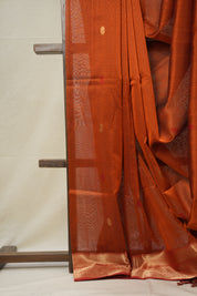Rust Orange Maheshwari Saree - SRROMS918