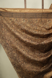 Beige HBP Cotton Silk Saree With Maheshwari Border - SRBCSS1807