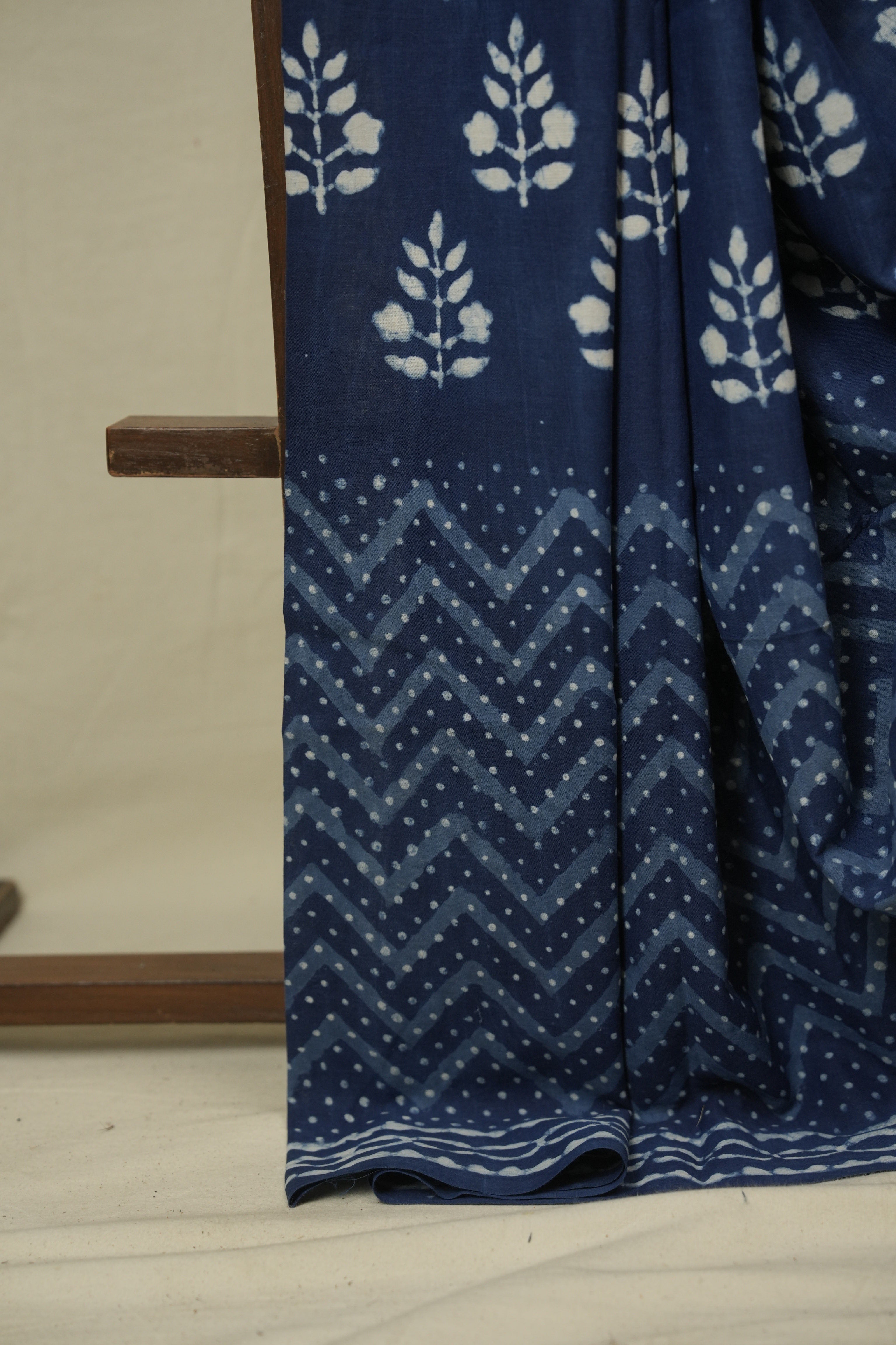 Indigo HBP Cotton Saree - SRICS3451