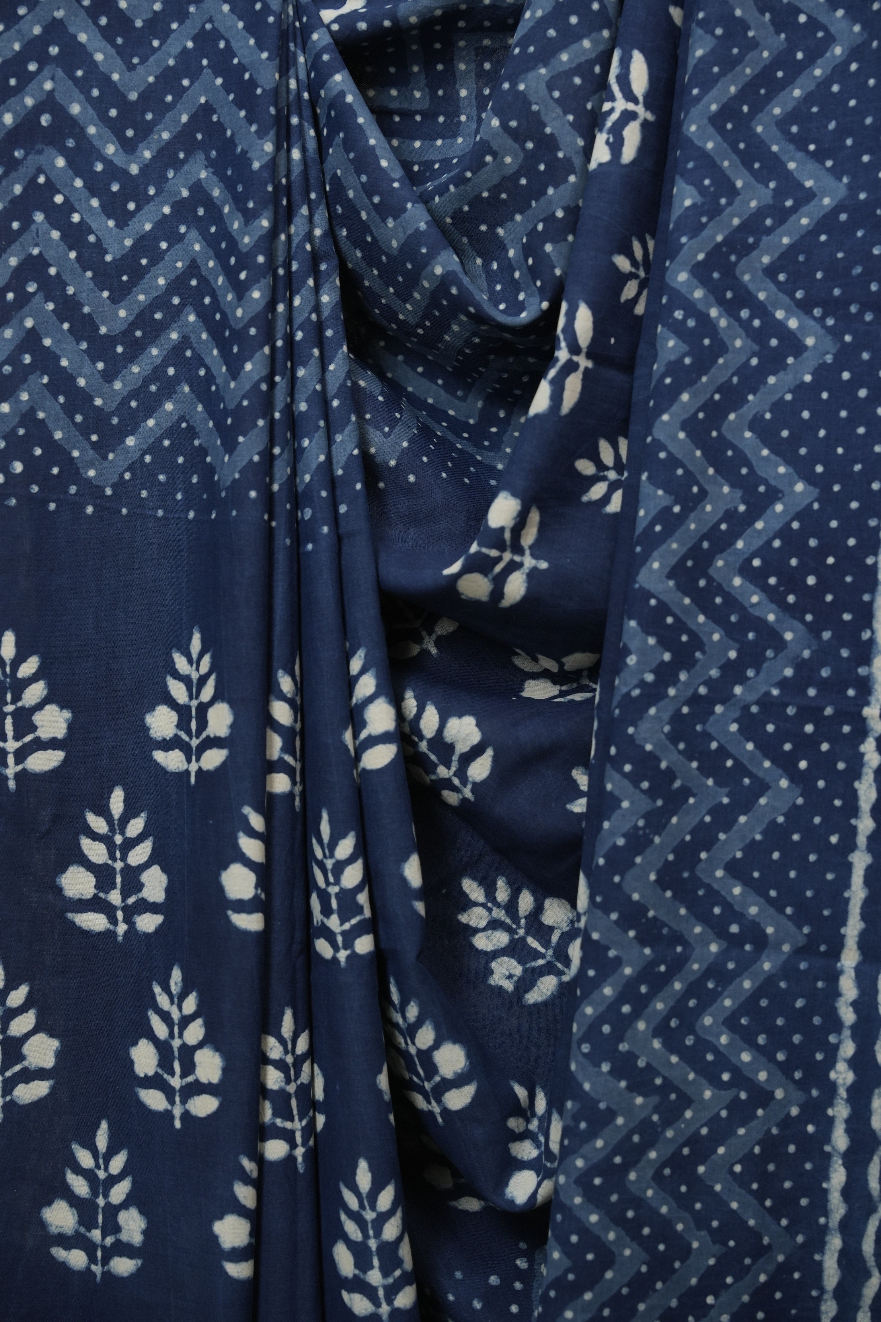 Indigo HBP Cotton Saree - SRICS3451