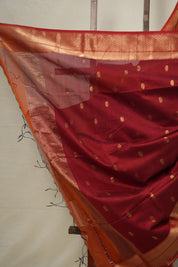 Rust Orange Maheshwari Saree - SRROMS918