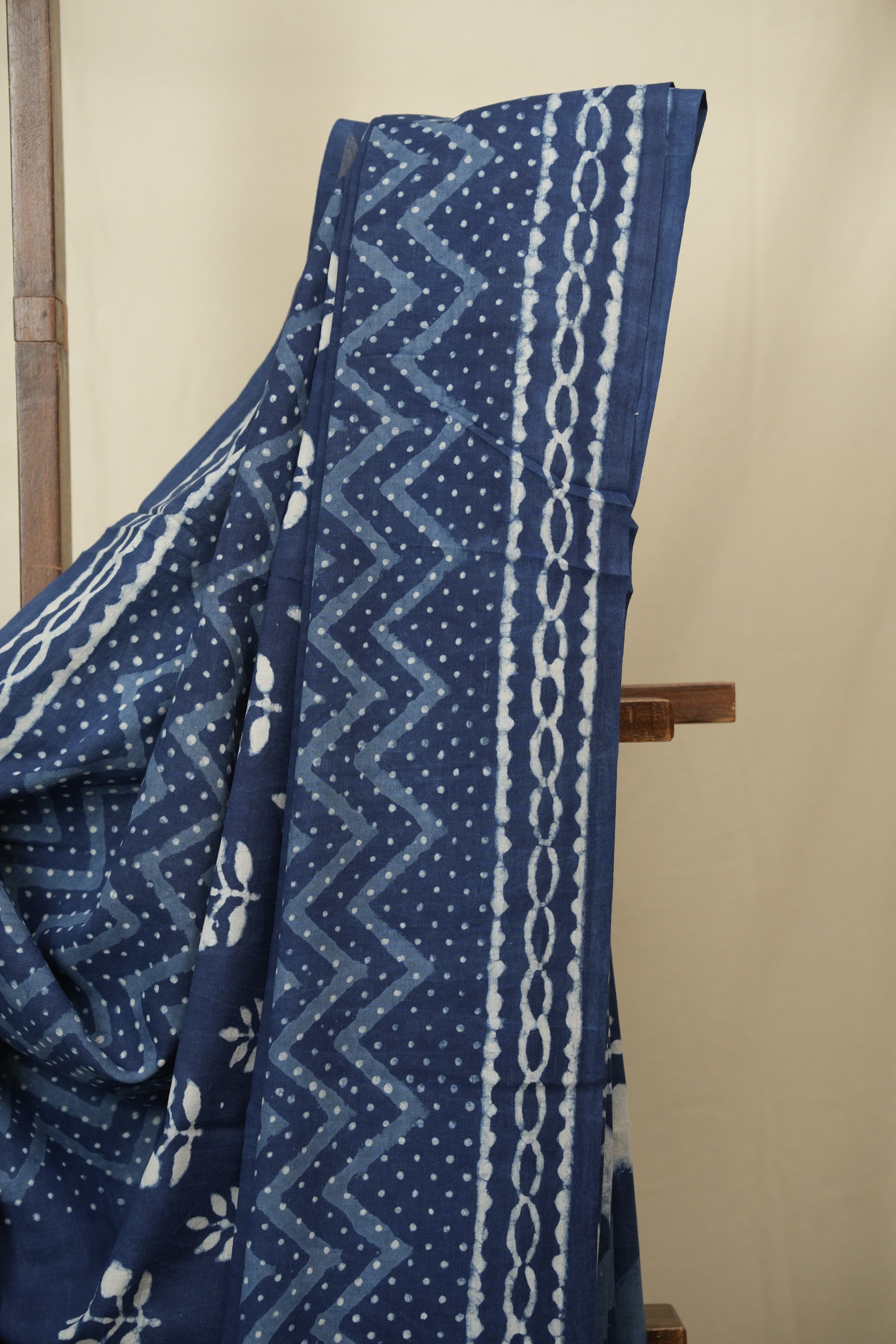 Indigo HBP Cotton Saree - SRICS3451