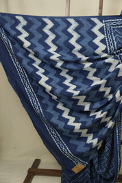 Indigo HBP Cotton Saree - SRICS3451
