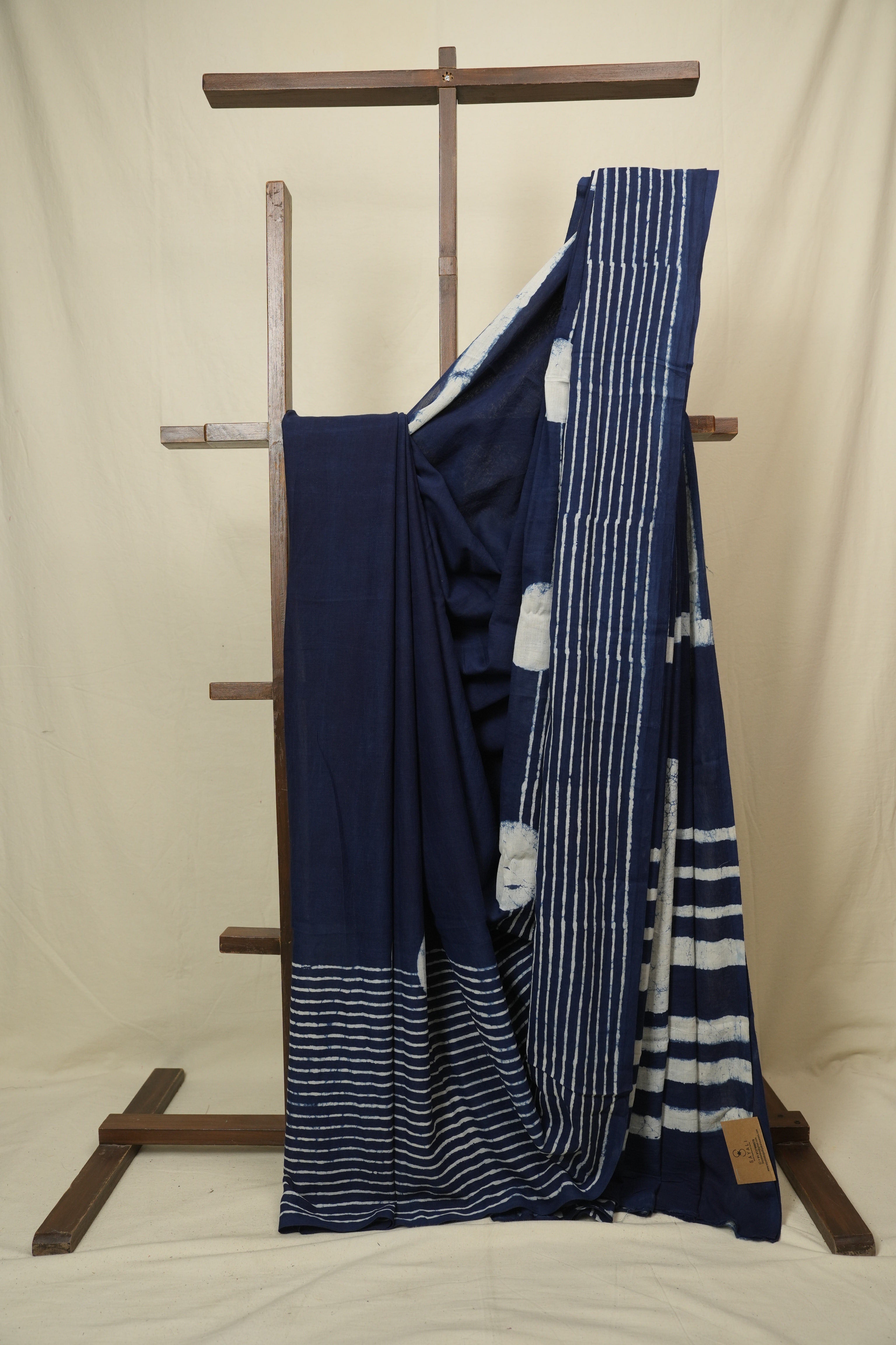 Indigo HBP Cotton Saree - SRICS3450