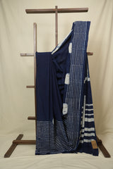 Indigo HBP Cotton Saree - SRICS3450