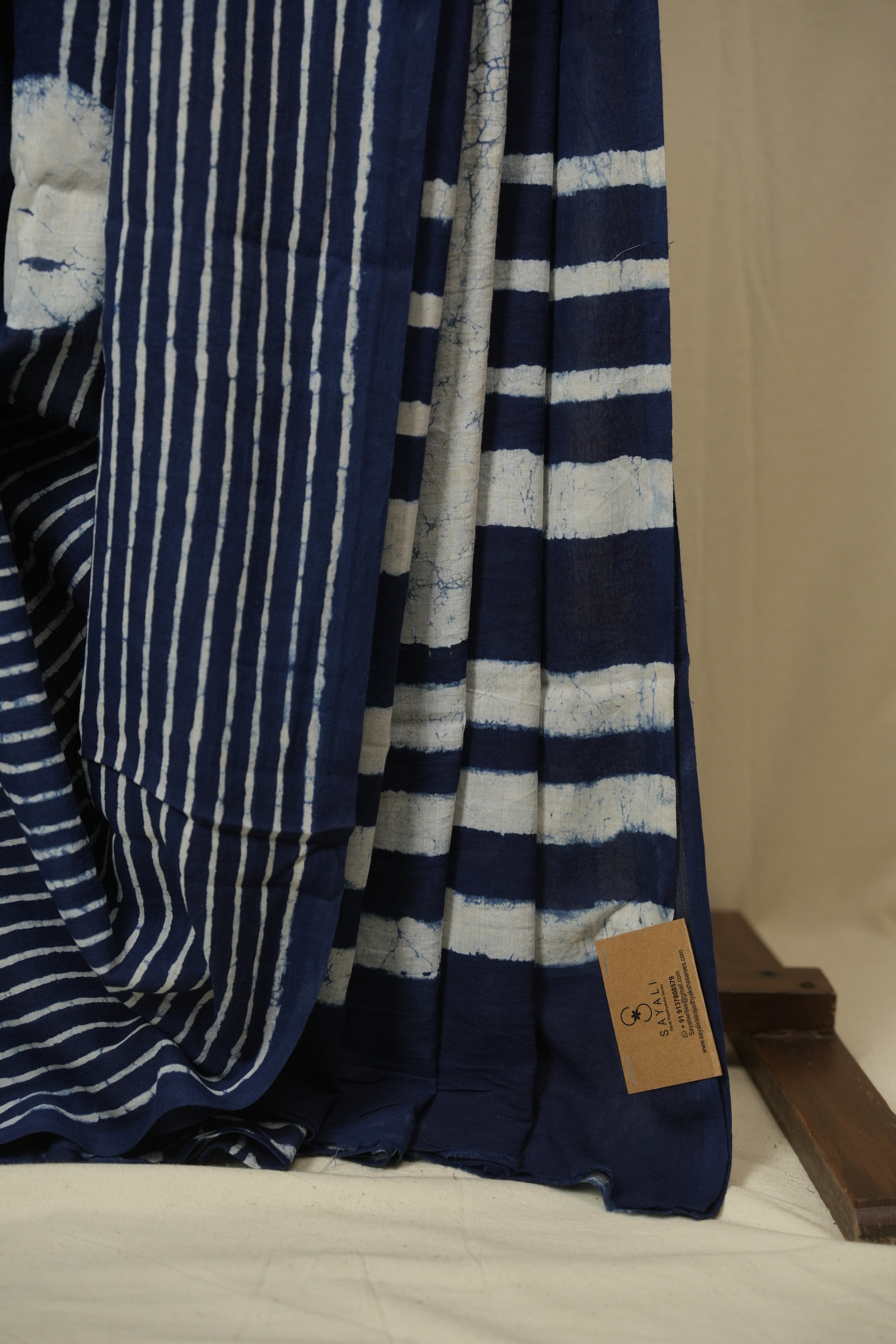 Indigo HBP Cotton Saree - SRICS3450