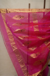 Rani Pink Chanderi Silk Saree - SRRPCSS524