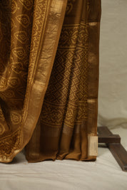Mustard HBP Cotton Silk Saree With Maheshwari Border - SRMCSS1804