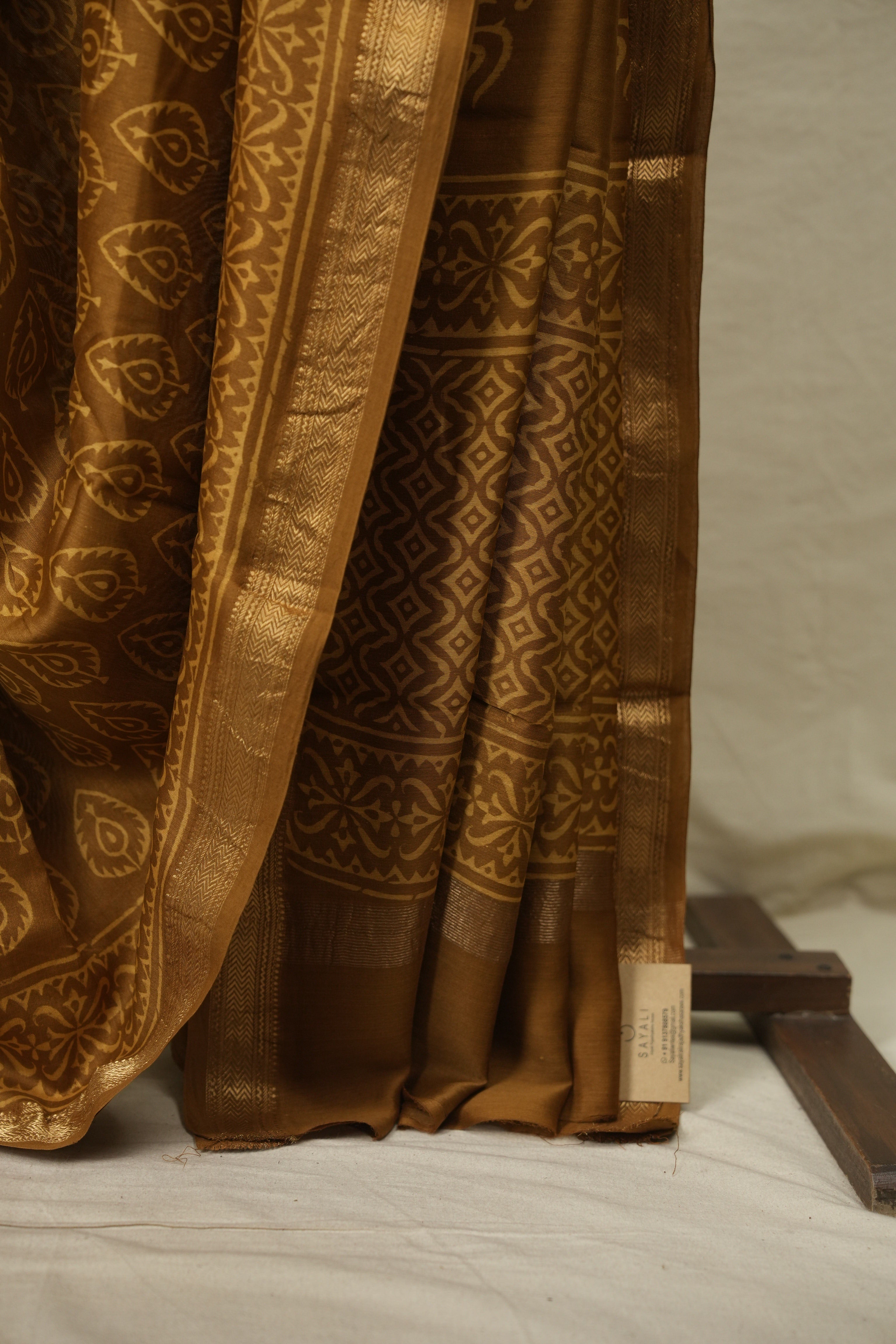 Mustard HBP Cotton Silk Saree With Maheshwari Border - SRMCSS1804