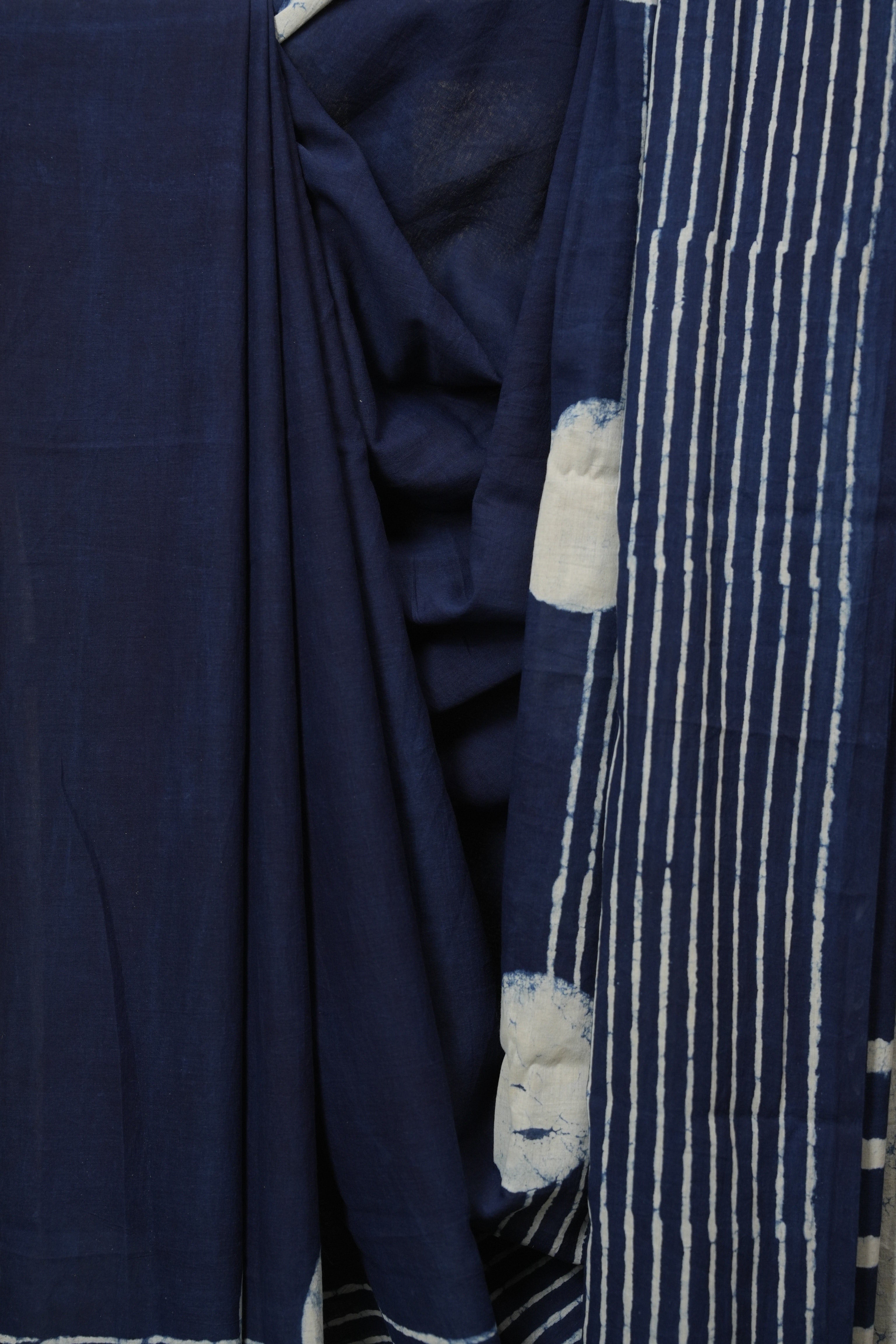 Indigo HBP Cotton Saree - SRICS3450