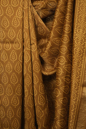 Mustard HBP Cotton Silk Saree With Maheshwari Border - SRMCSS1804