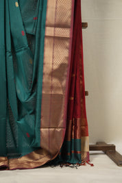 Peacock Green Maheshwari Saree - SRPGMS920