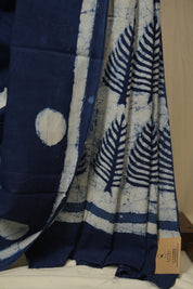 Indigo HBP Cotton Saree - SRICS3449