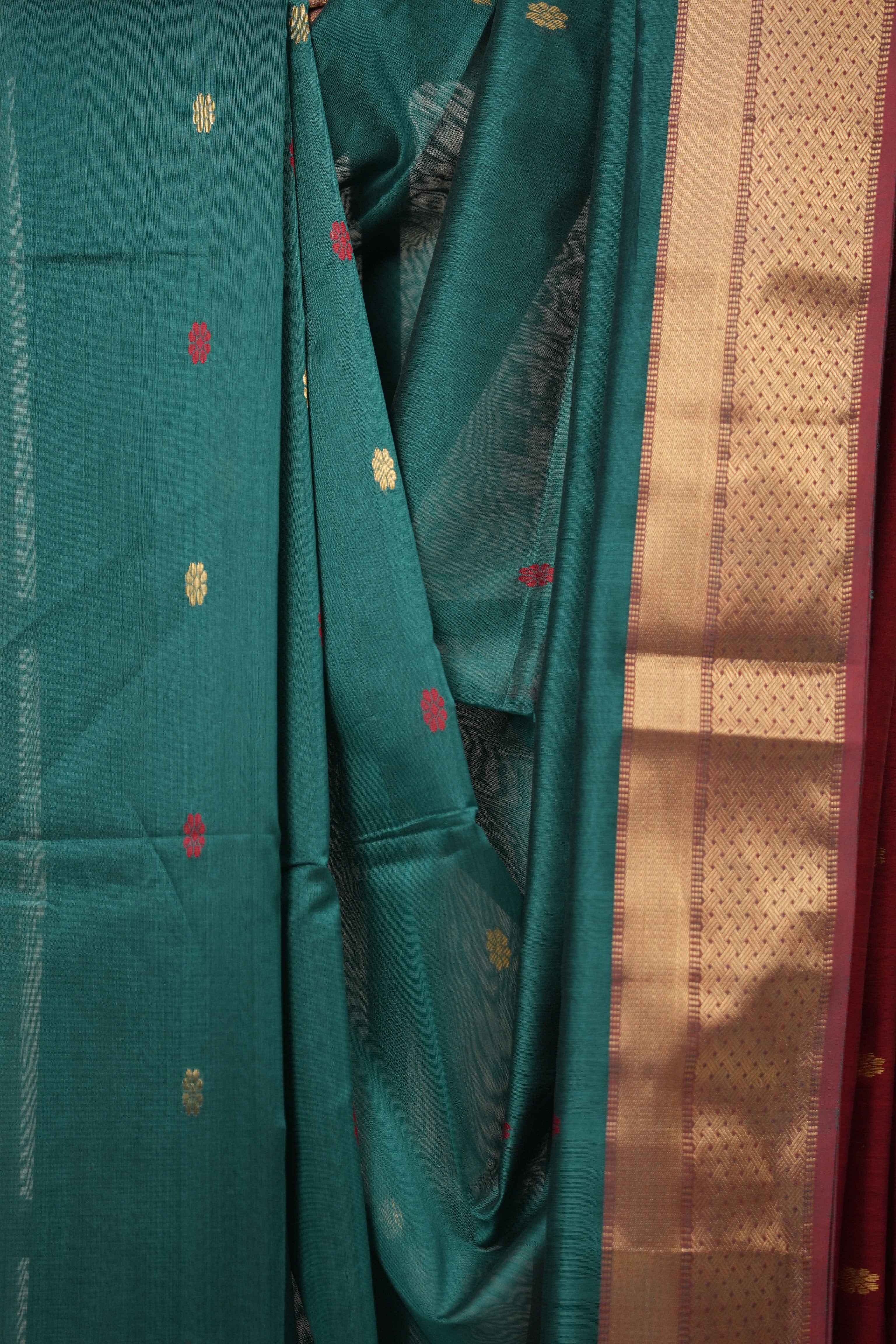 Peacock Green Maheshwari Saree - SRPGMS920