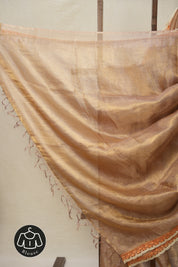 Gold - Lavender Tissue Tussar Silk Saree With Lace - SRGLTTSSWL07