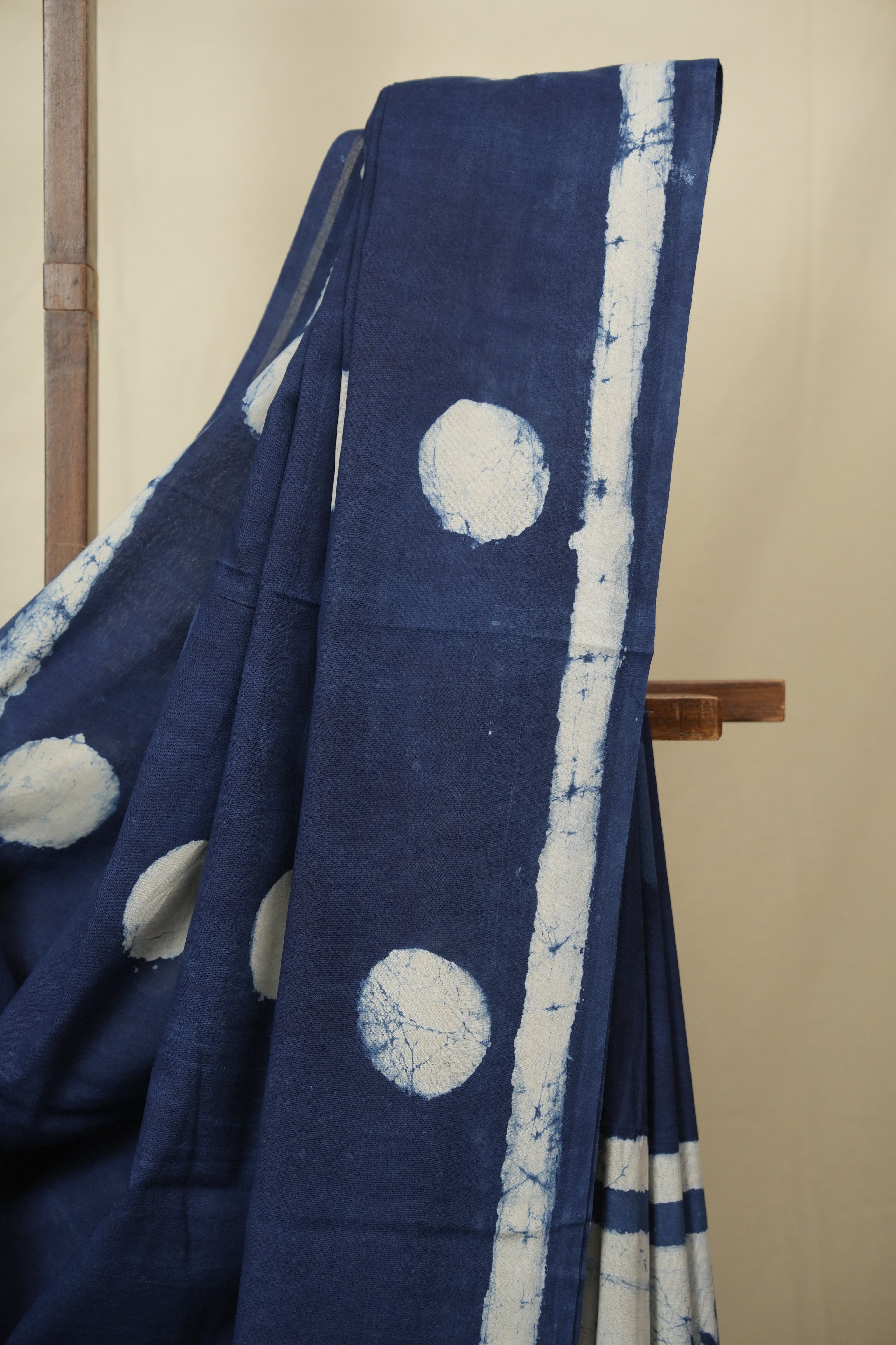Indigo HBP Cotton Saree - SRICS3449