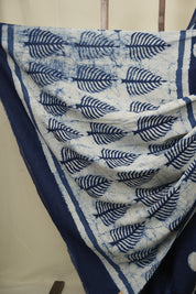 Indigo HBP Cotton Saree - SRICS3449