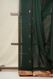 Dark Green Maheshwari Saree - SRDGMS921