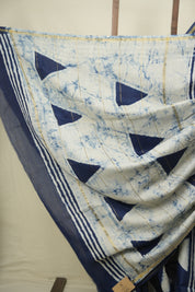 Indigo HBP Cotton Silk Saree With Chanderi Border - SRICSS1772