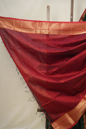 Dark Green Maheshwari Saree - SRDGMS921