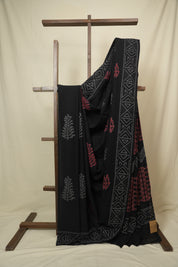 Black HBP Cotton Saree - SRBCS3443