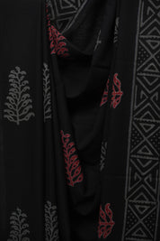 Black HBP Cotton Saree - SRBCS3443