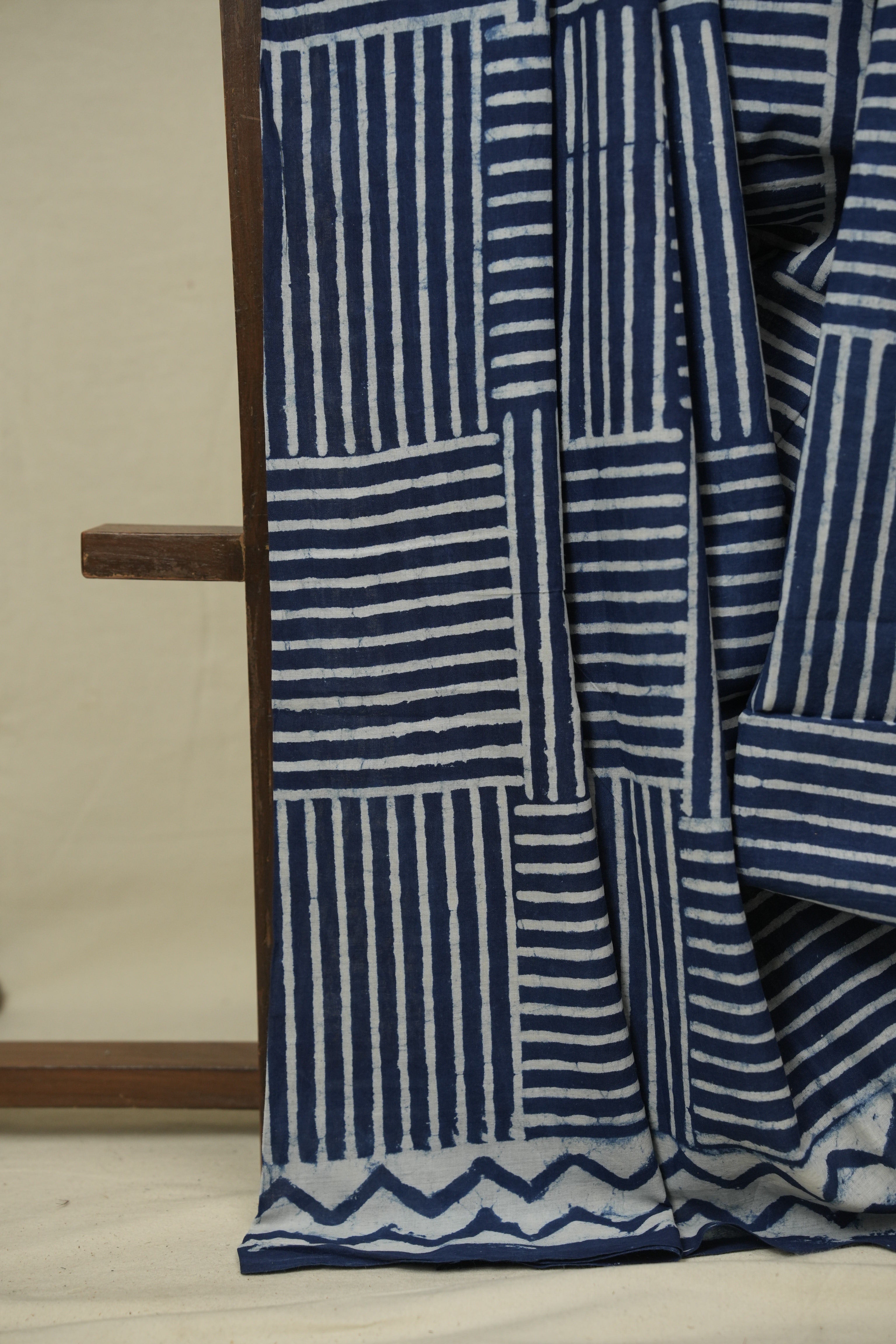 Indigo HBP Cotton Saree - SRICS3436