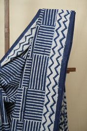 Indigo HBP Cotton Saree - SRICS3436