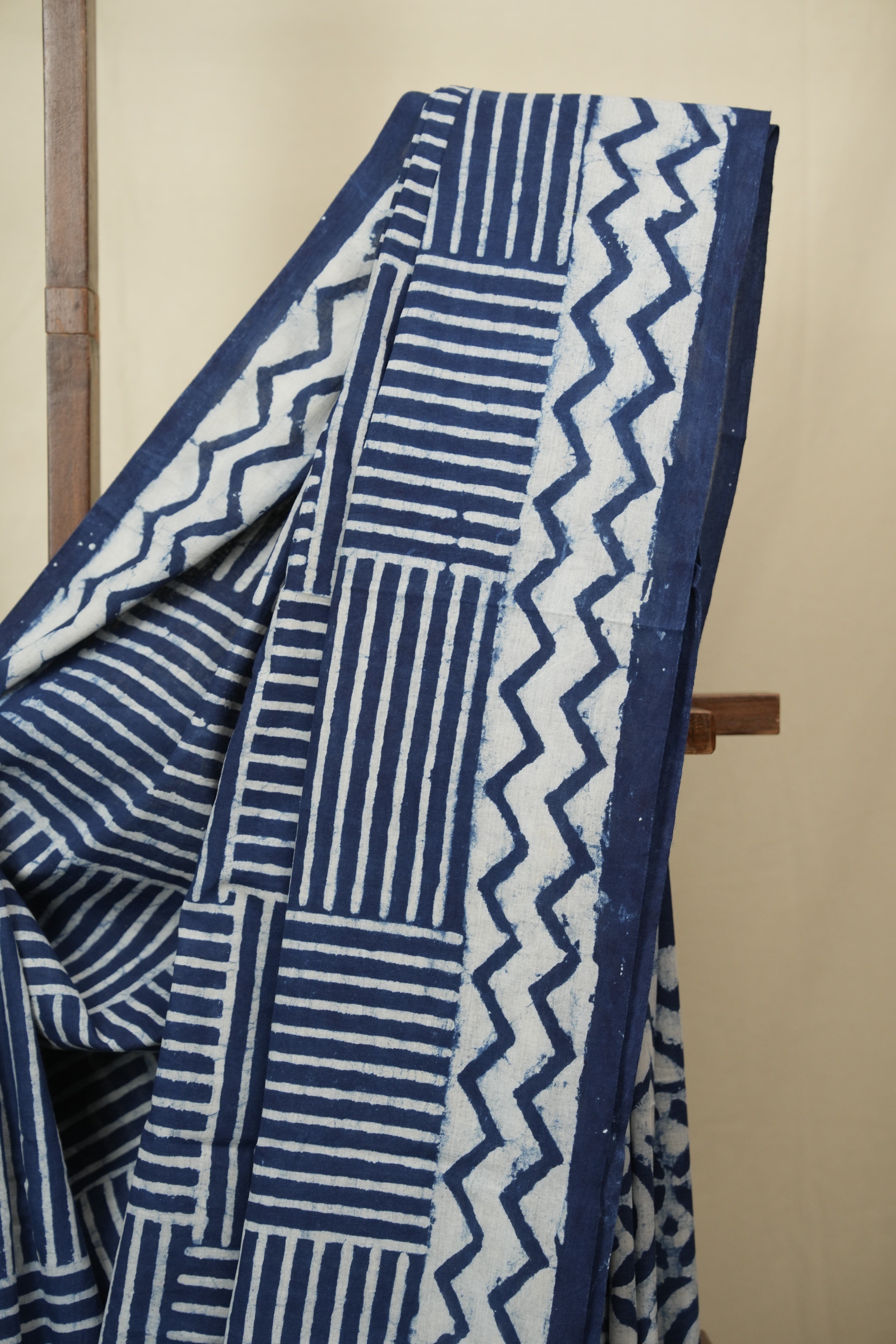 Indigo HBP Cotton Saree - SRICS3436