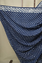 Indigo HBP Cotton Saree - SRICS3436