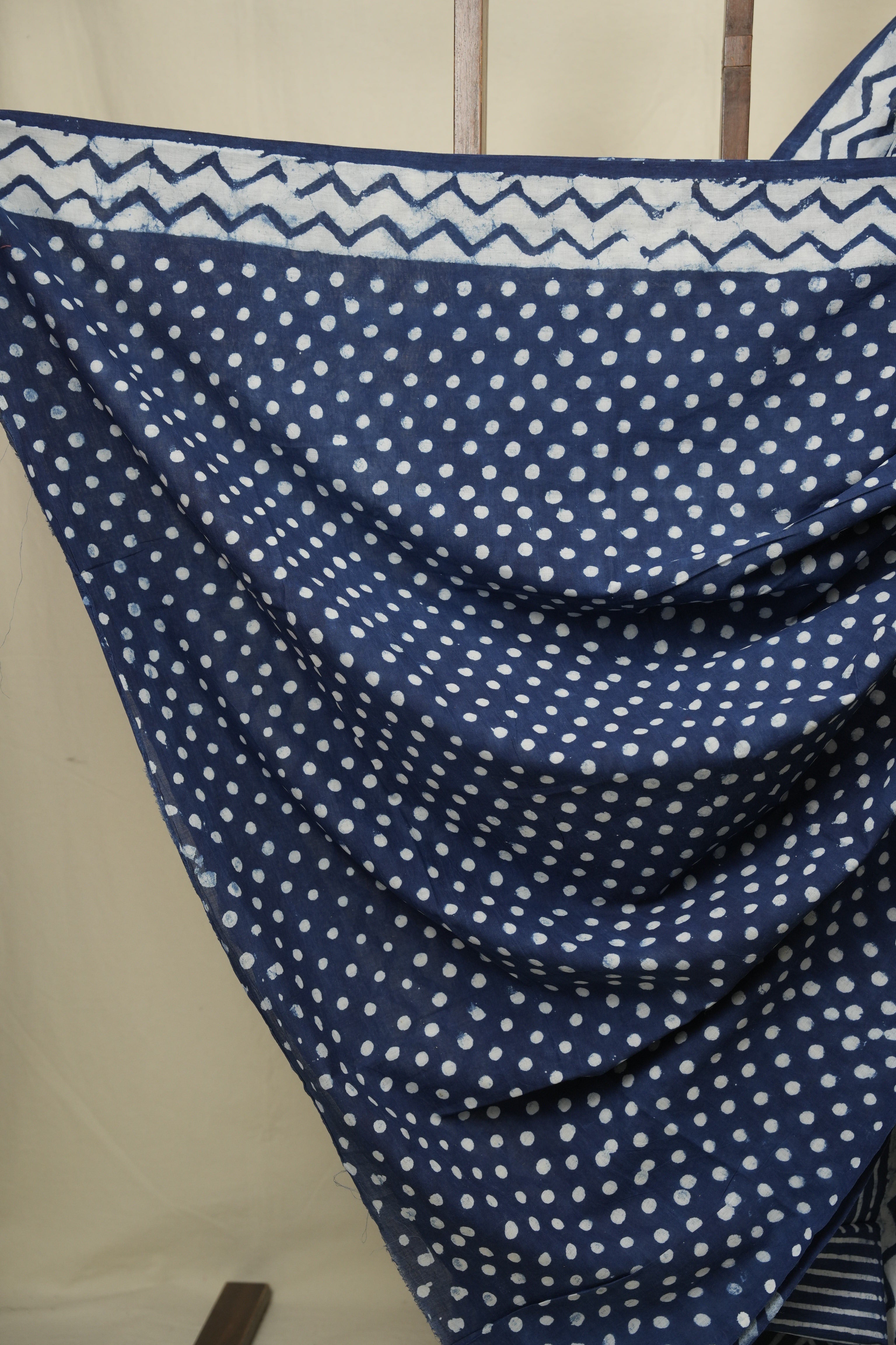 Indigo HBP Cotton Saree - SRICS3436