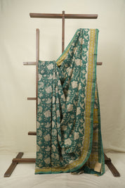 Green HBP Cotton Silk Saree With Chanderi Border - SRGCSS1771