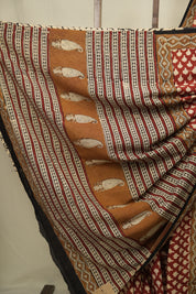 Red HBP Cotton Saree - SRRCS3447