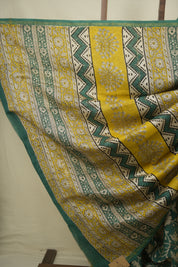 Green HBP Cotton Silk Saree With Chanderi Border - SRGCSS1771