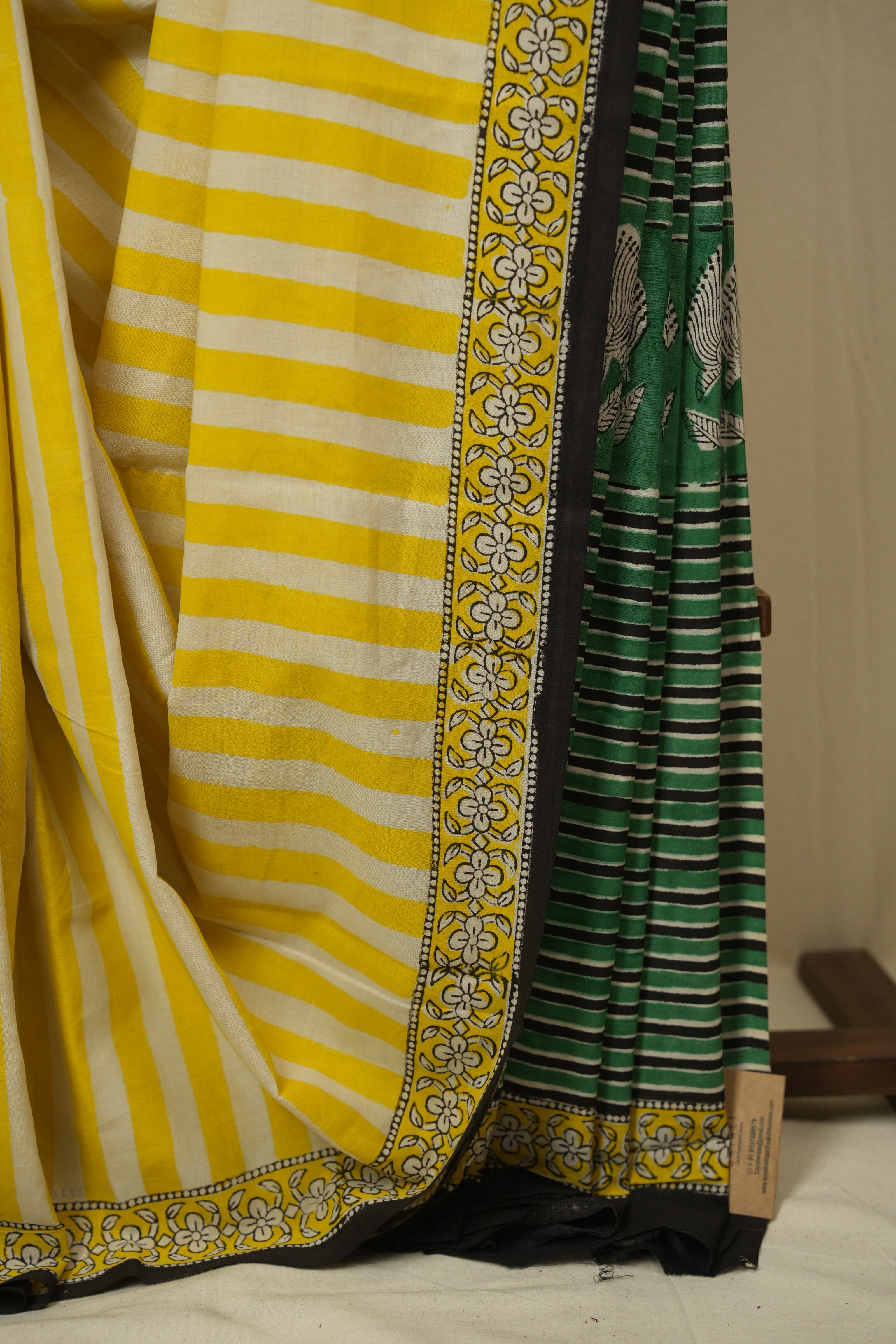 Yellow HBP Cotton Saree - SRYCS3446