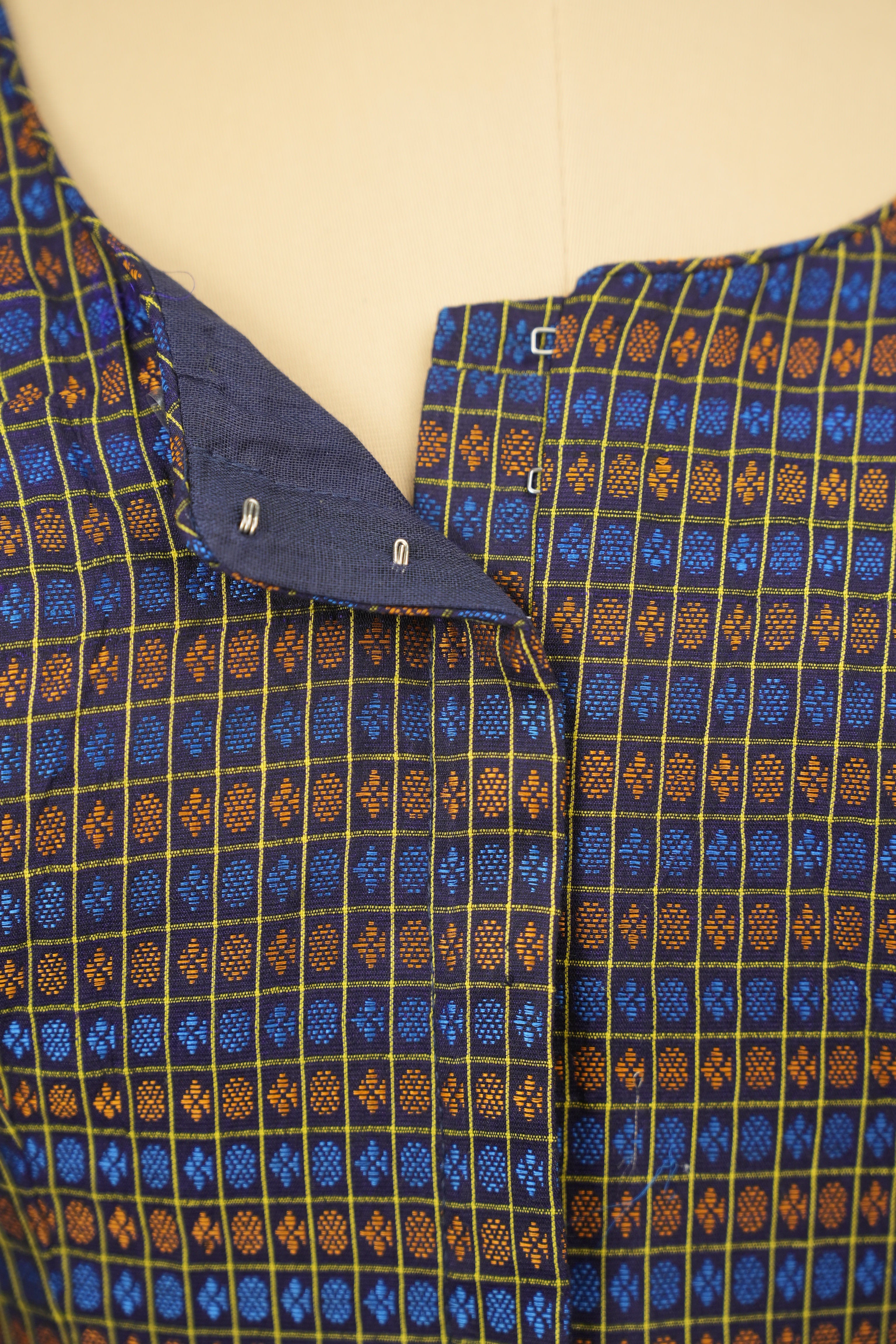 Blue Handloom Resham Khun Blouse - SRBRKB113