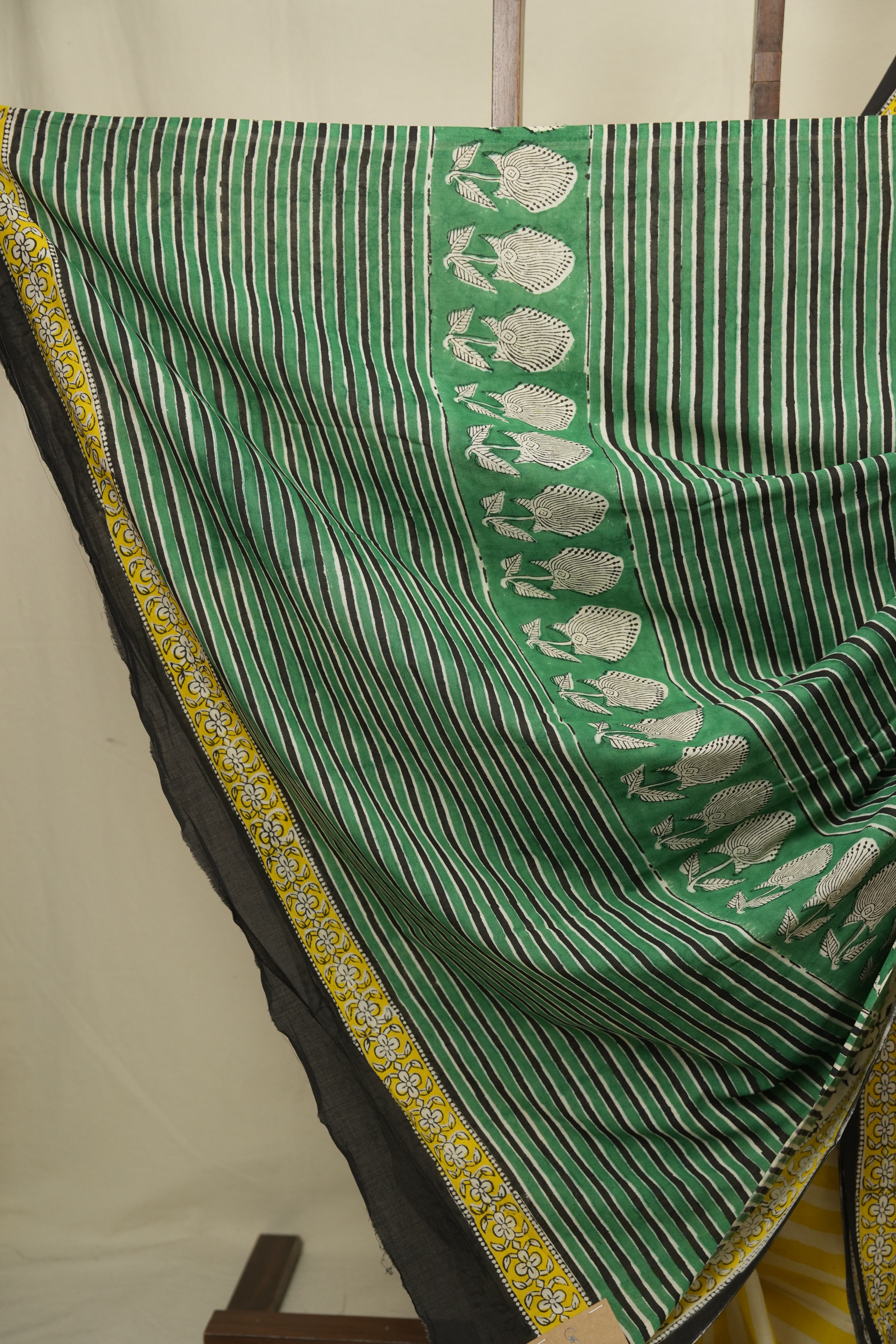 Yellow HBP Cotton Saree - SRYCS3446
