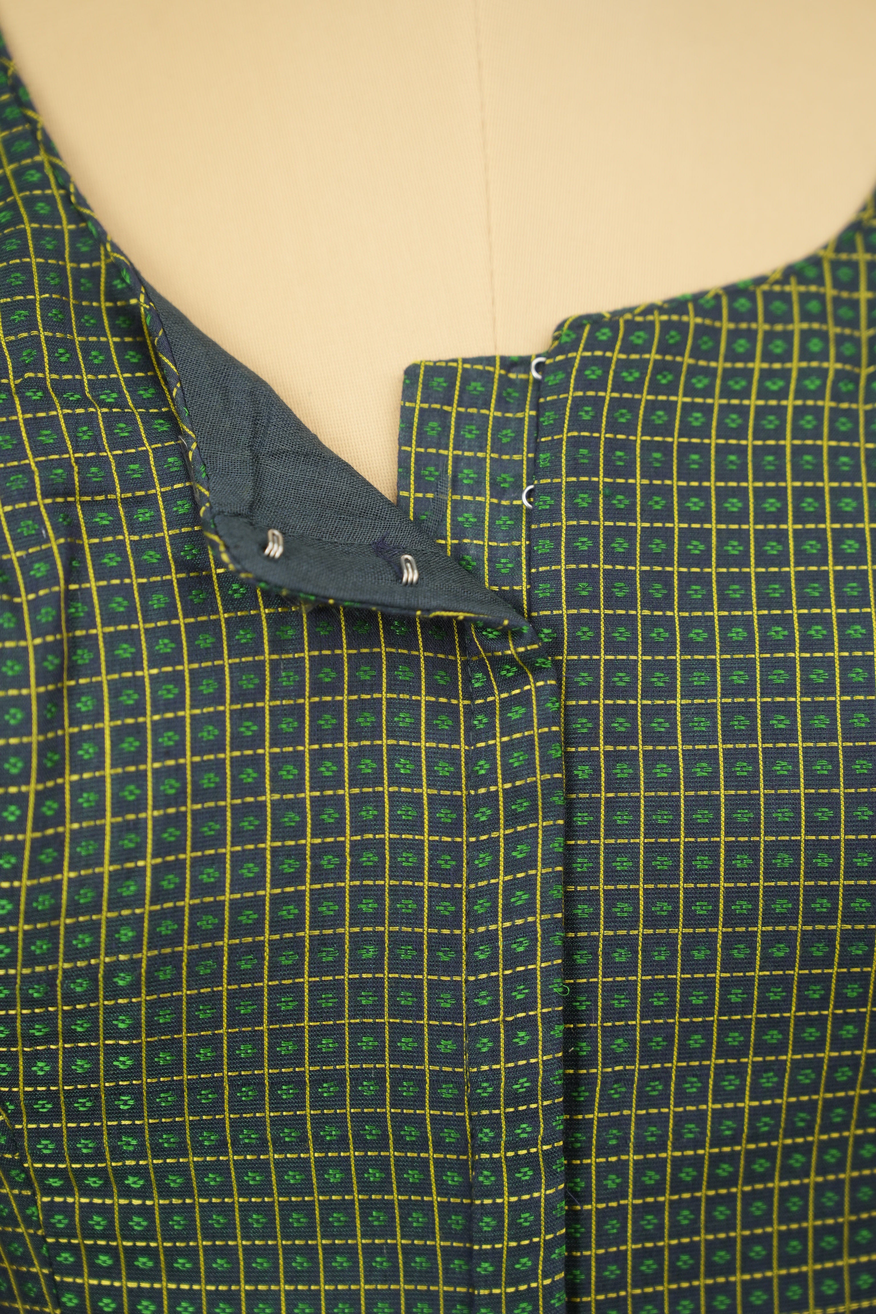 Green Handloom Resham Khun Blouse - SRGRKB116