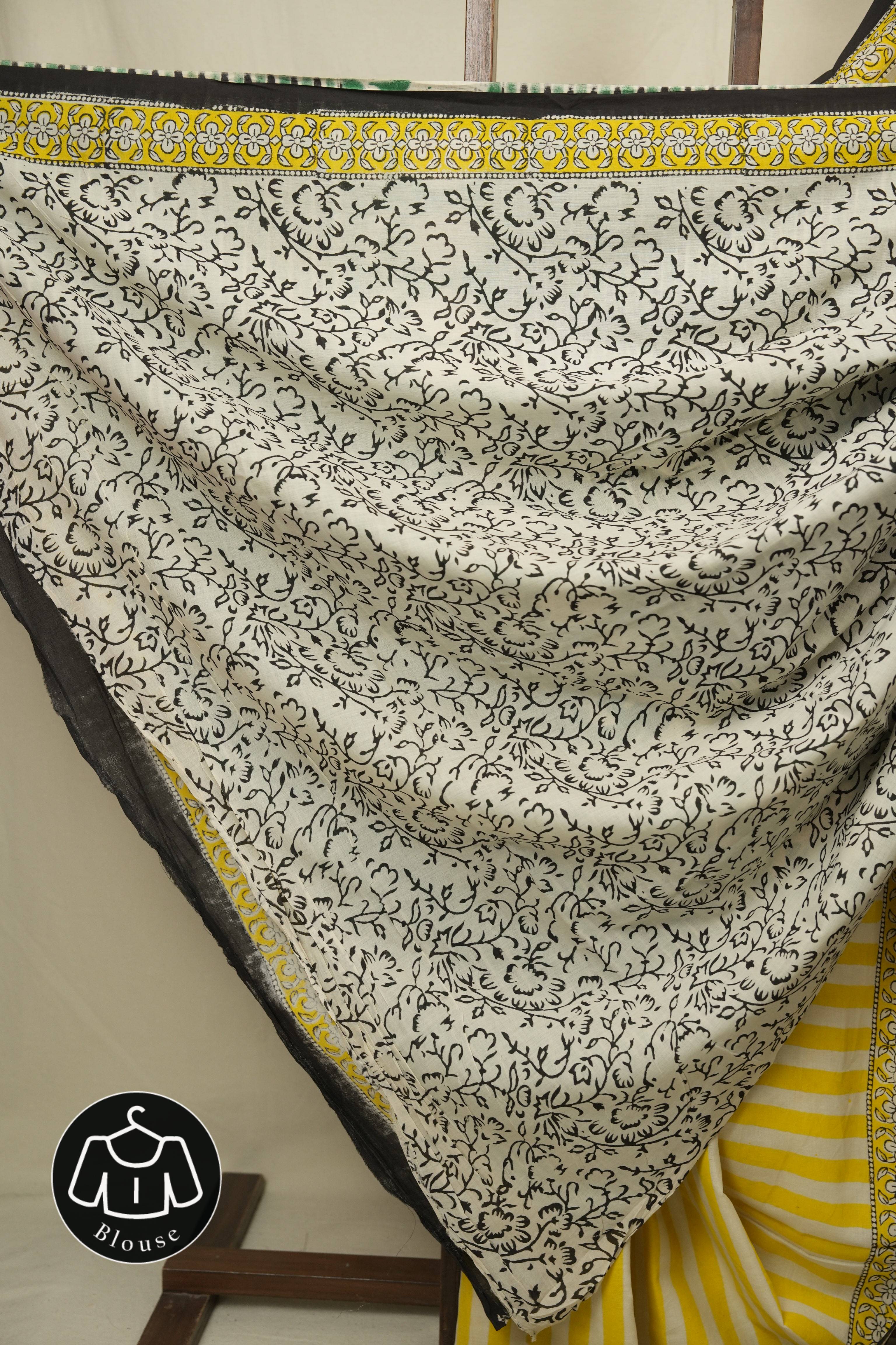 Yellow HBP Cotton Saree - SRYCS3446