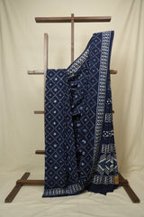 Indigo HBP Cotton Saree - SRICS3437