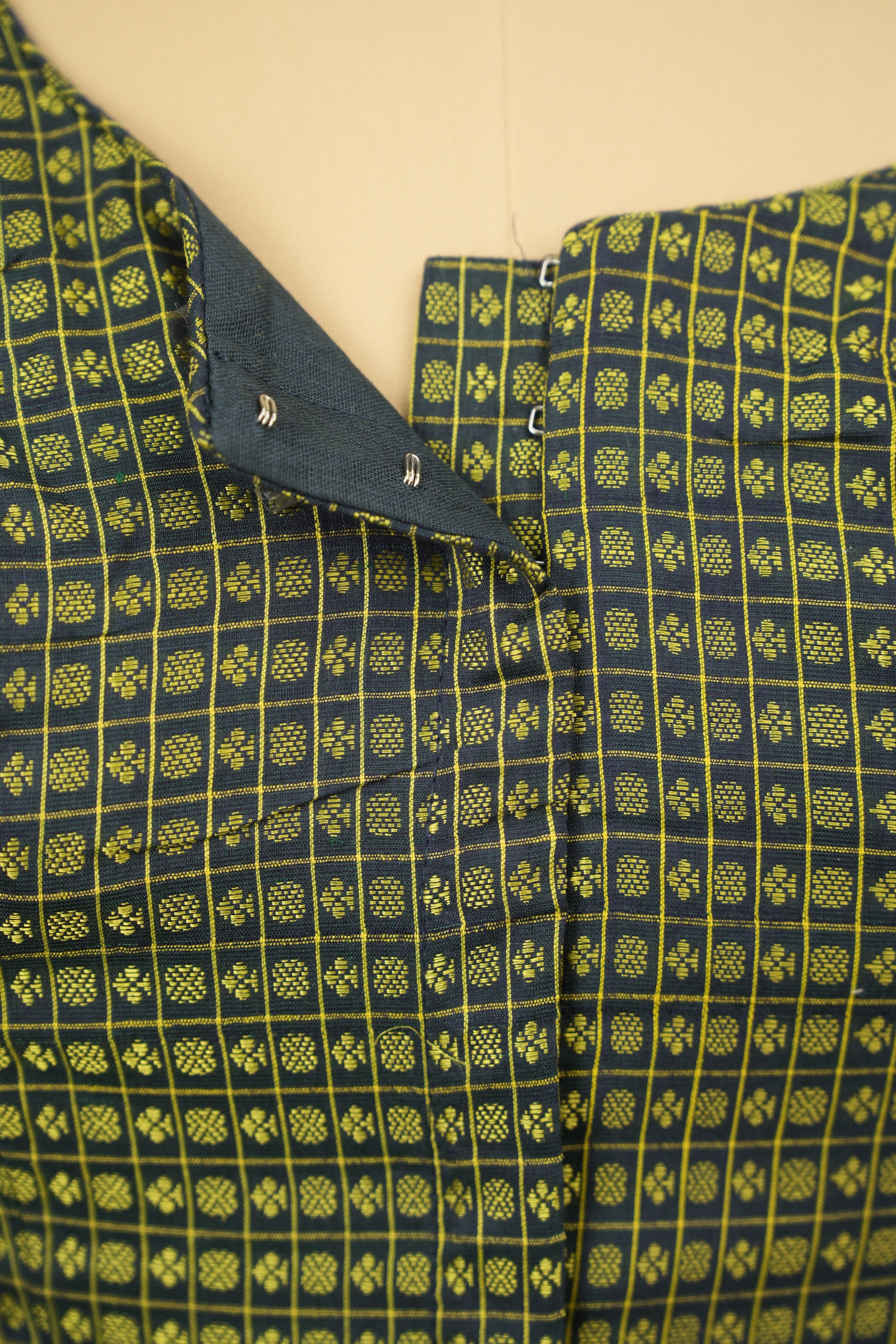 Green Handloom Resham Khun Blouse - SRGRKB112